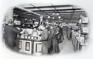Book Department at an Army and Navy store by English Photographer